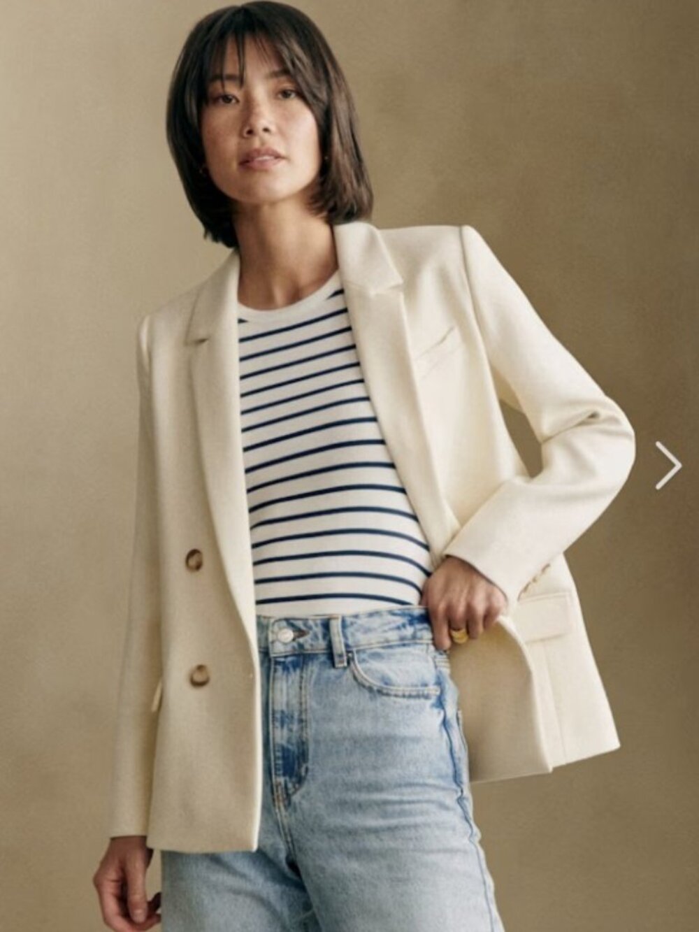 Sezane Christie Jacket in White, Size US 6 (FR 38)